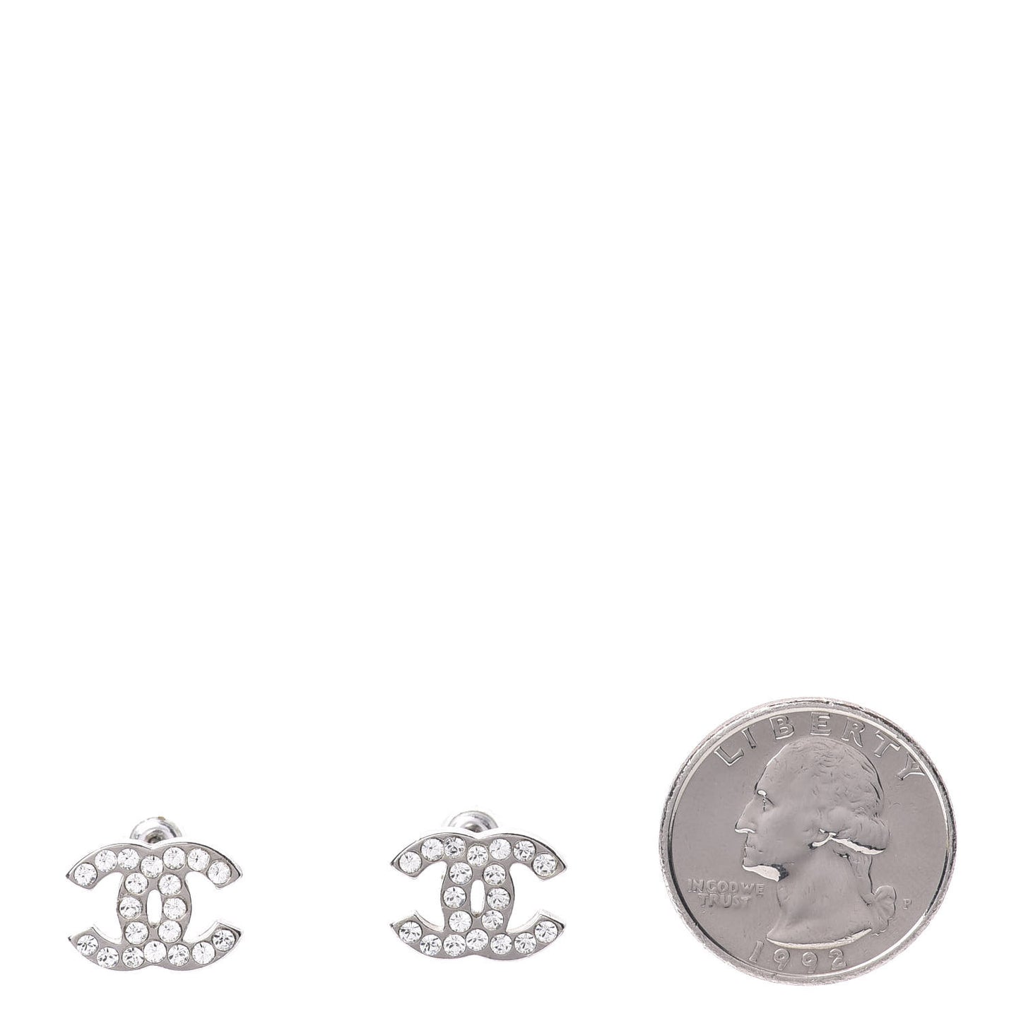Crystal Timeless CC Earrings Silver