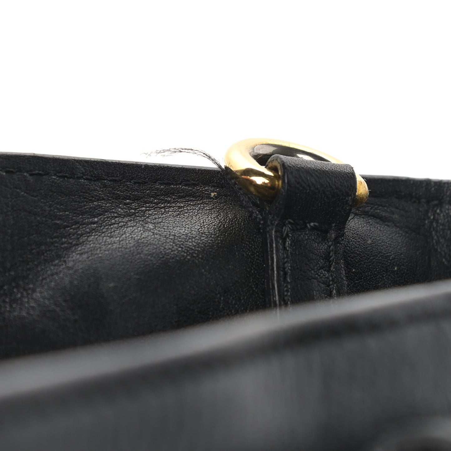 Grainy Calfskin House Check Small Banner Tote Black
