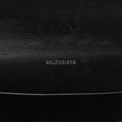 Balenciaga Shiny Calfskin Crocodile Embossed BB Phone Holder Wallet On Chain Black 5 of 7