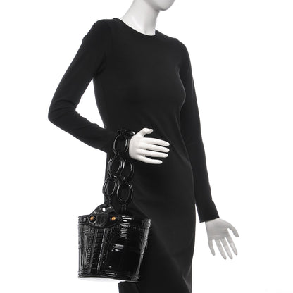 Fendi Patent Palazzo Bucket Bag Black 2 of 7