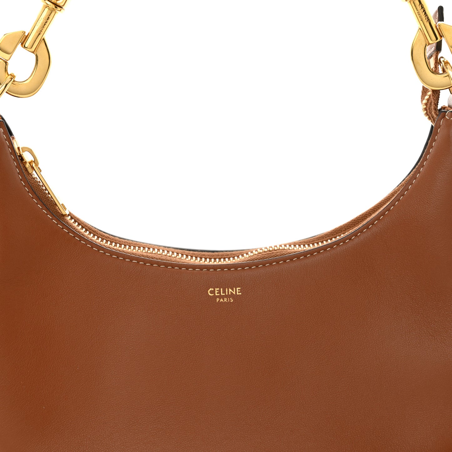 Smooth Calfskin Medium Strap Ava Shoulder Bag Tan