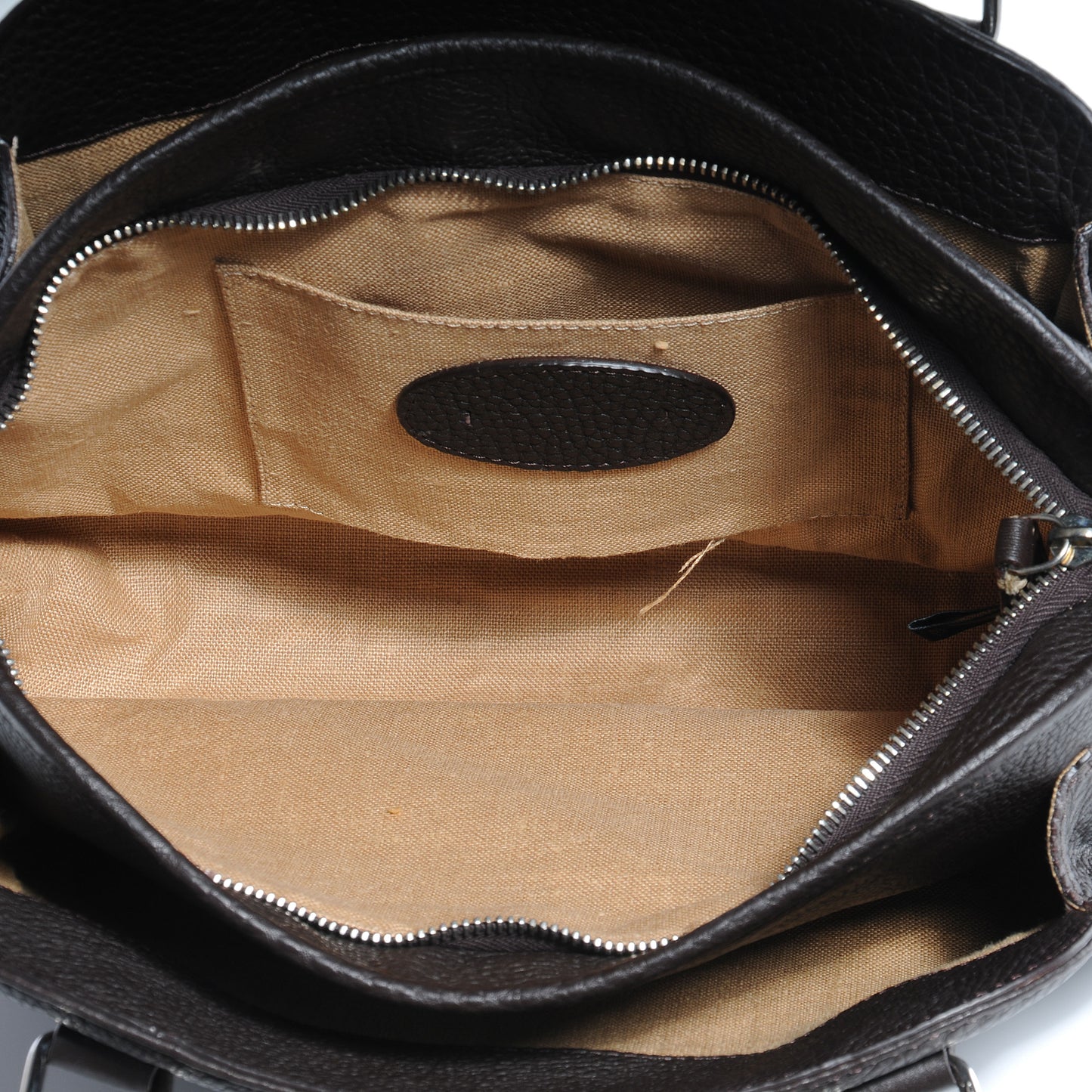 Calfskin Romano Selleria Handbag Dark Brown