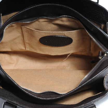Fendi Calfskin Romano Selleria Handbag Dark Brown 8 of 9