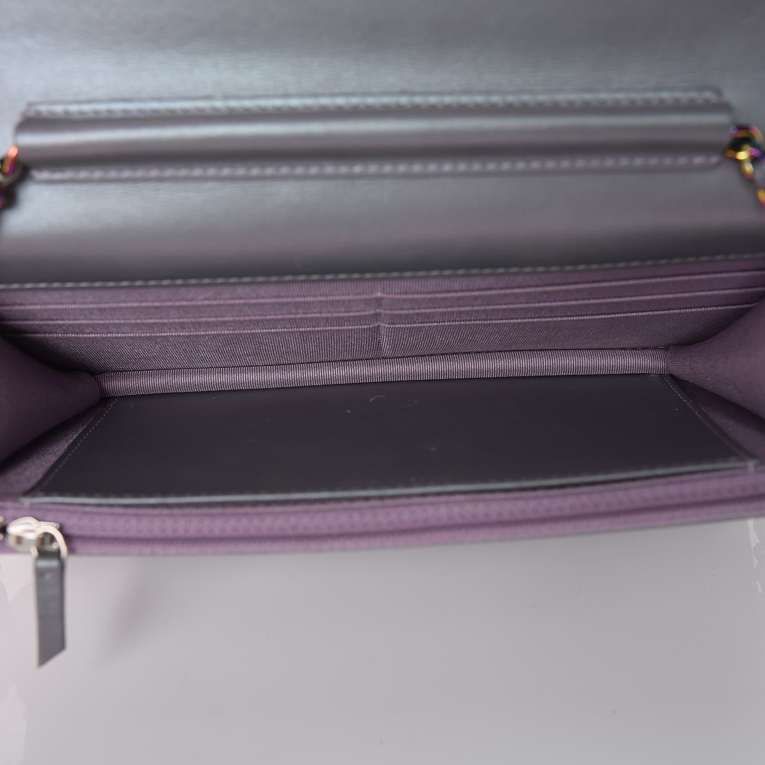 Chanel Iridescent Lambskin Quilted Reissue Wallet On Chain WOC Light Purple 5 of 8