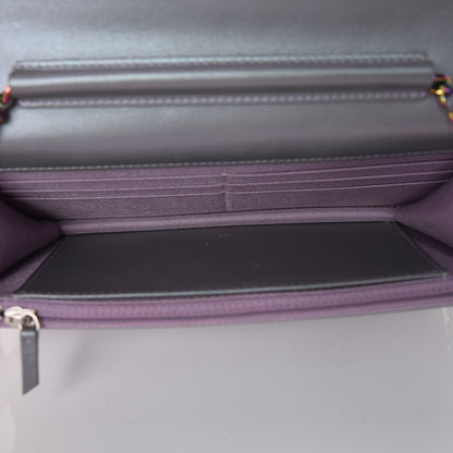 Chanel Iridescent Lambskin Quilted Reissue Wallet On Chain WOC Light Purple 5 of 8