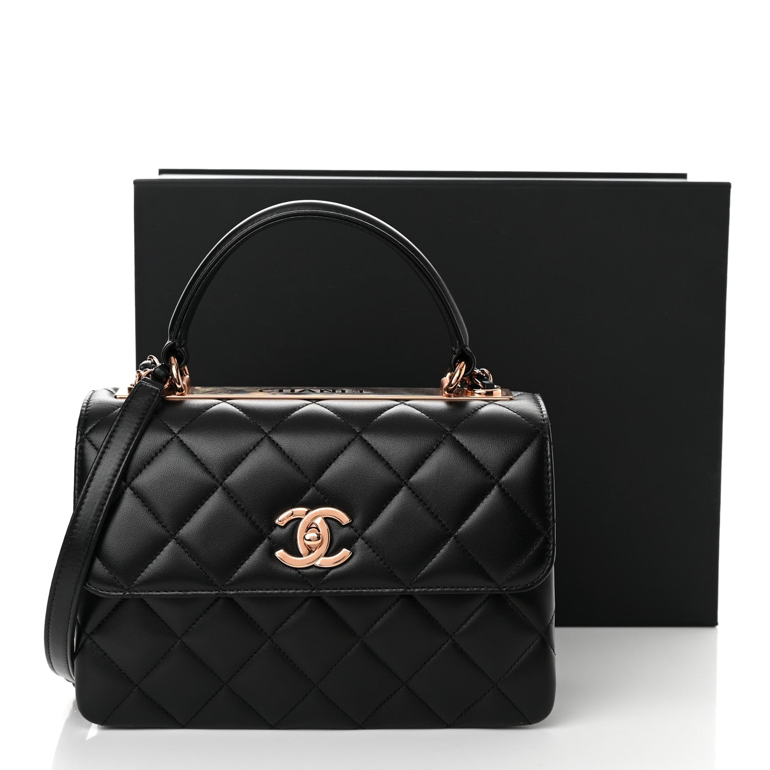 Chanel Lambskin Quilted Small Trendy CC Dual Handle Flap Bag Black 11 of 11