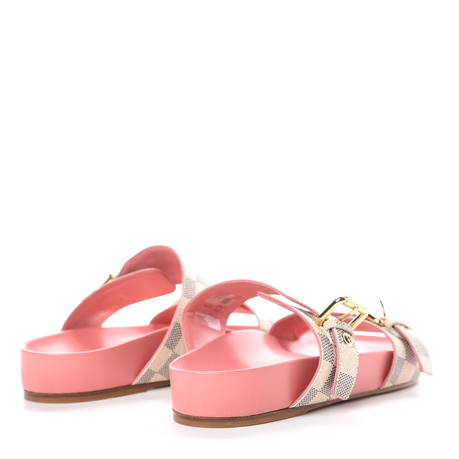 Louis Vuitton Damier Azur Bom Dia Flat Mules 37 Rose Clair 4 of 9