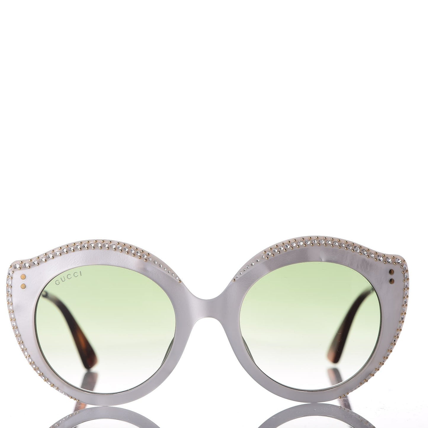 Crystal Cat Eye GG0214S Sunglasses White