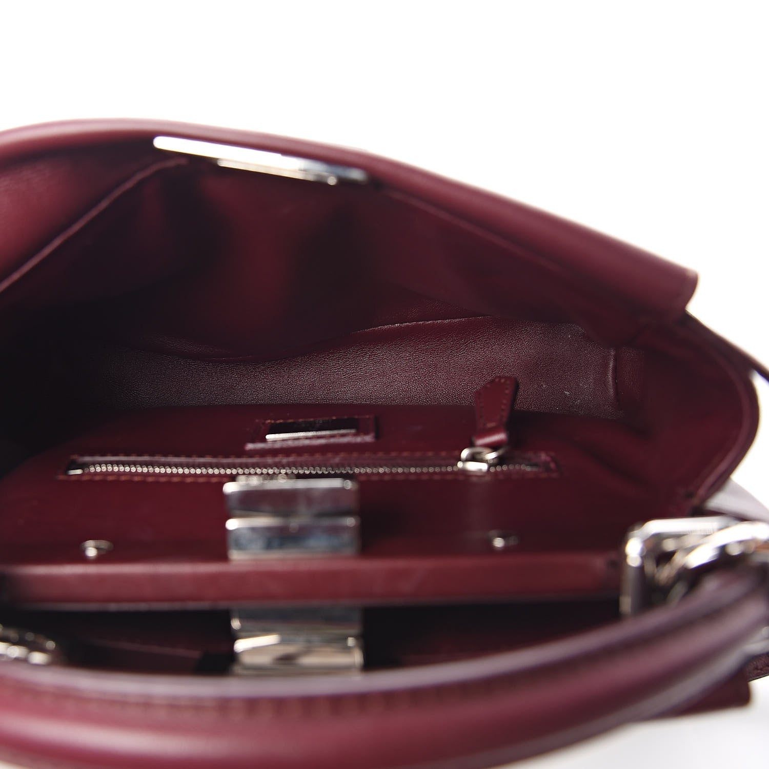Fendi Nappa Mini Peekaboo Iconic Satchel Bordeaux 6 of 14