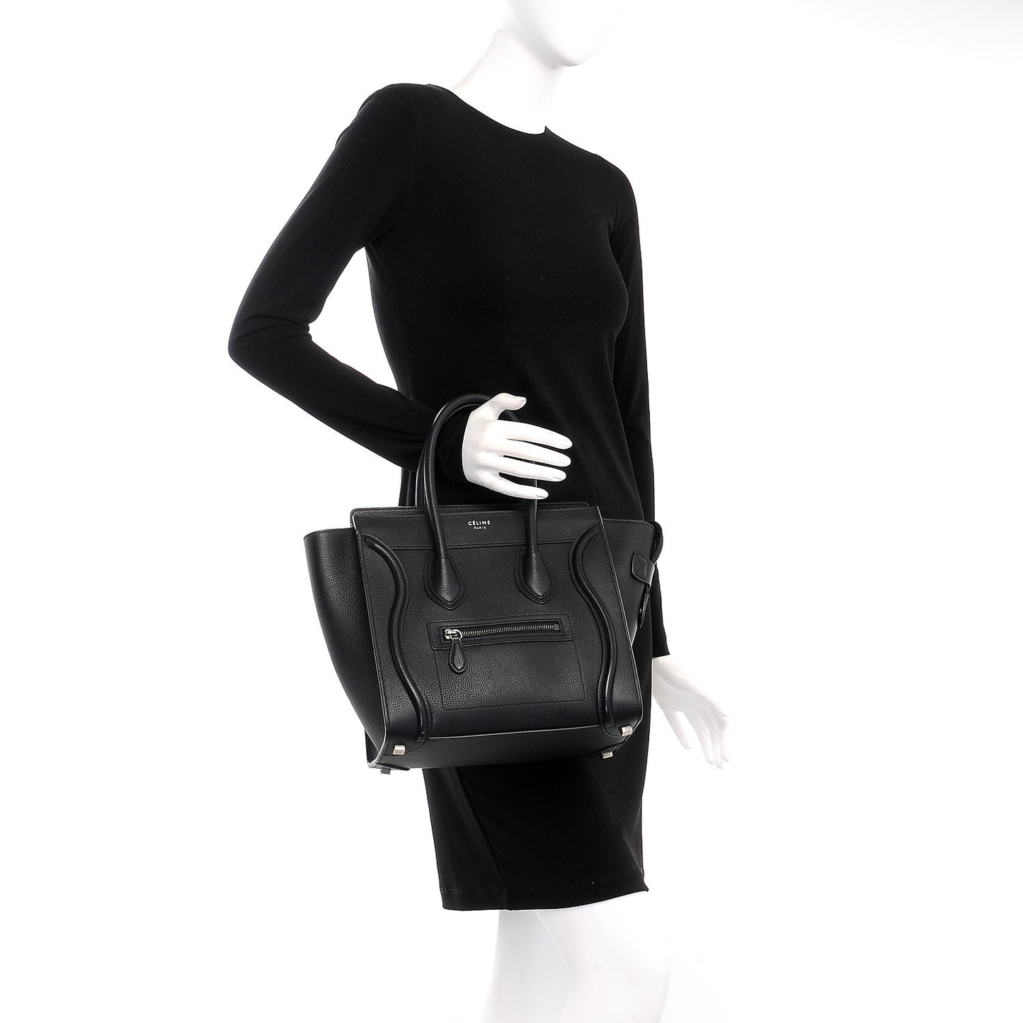 Drummed Calfskin Micro Luggage Black