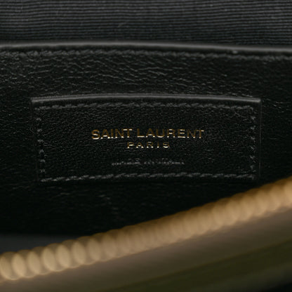 Saint Laurent Sheepskin Matelasse Chevron Monogram Medium College Bag Military Olive 8 of 13