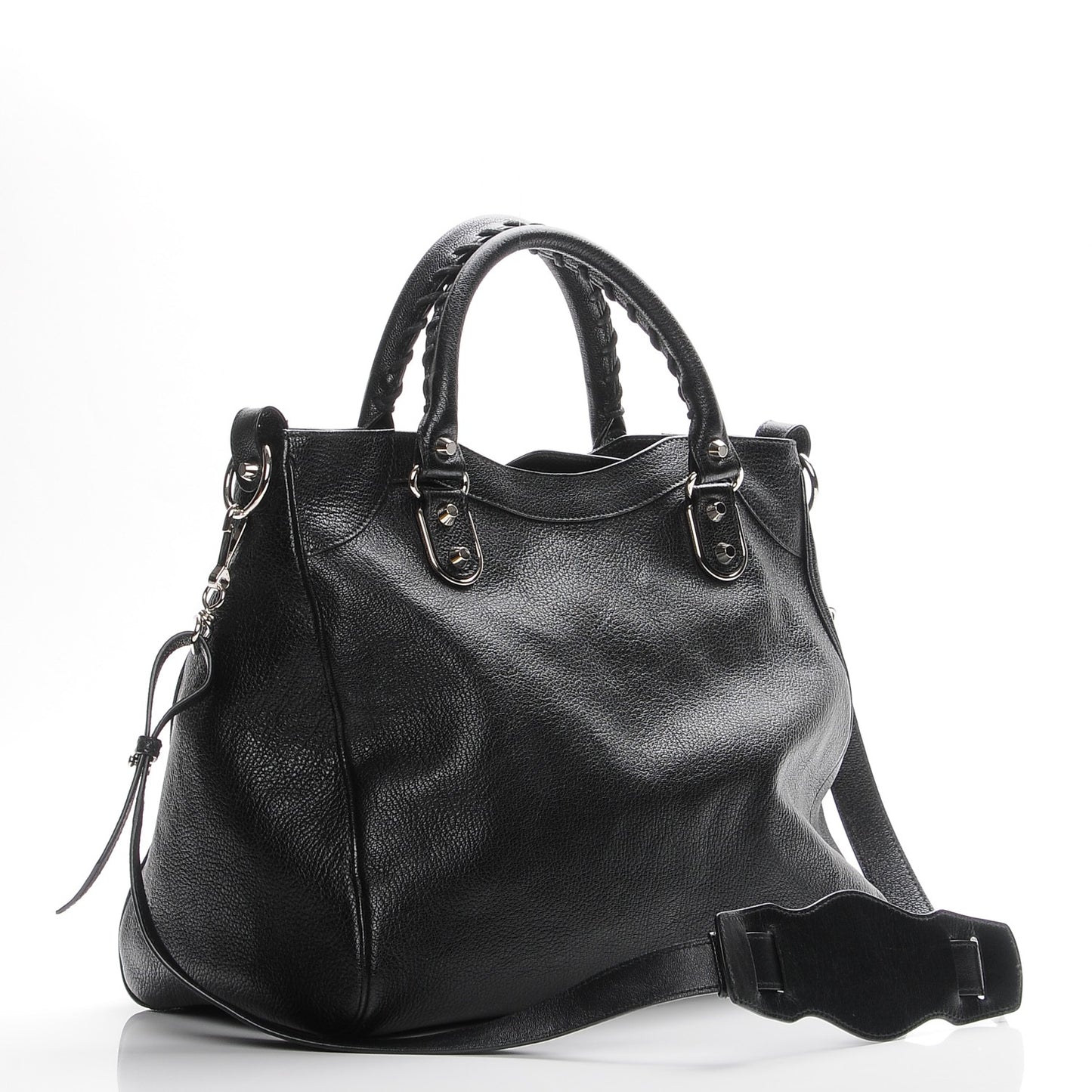 Chevre Silver Metallic Edge Hardware Velo Black