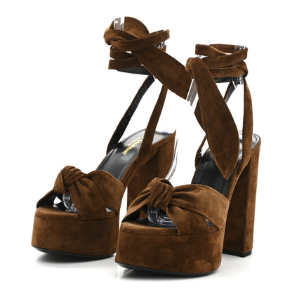 Saint Laurent Suede Bianca 85 Platform Sandals 38 Land 4 of 10