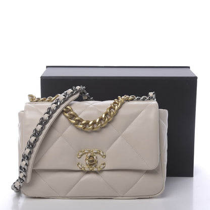 Chanel Goatskin Quilted Medium 19 Flap Beige 11 of 11