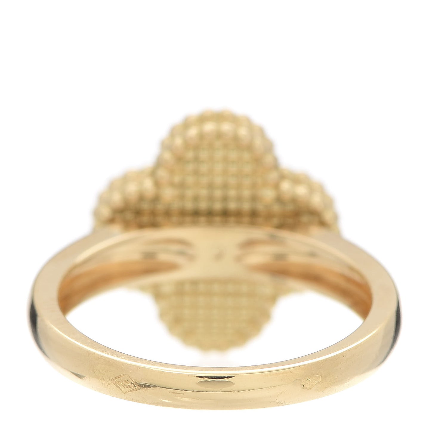 18K Yellow Gold Diamond Black Onyx Vintage Alhambra Ring 56 7.75