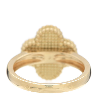 Van Cleef & Arpels 18K Yellow Gold Diamond Black Onyx Vintage Alhambra Ring 56 7.75 4 of 7