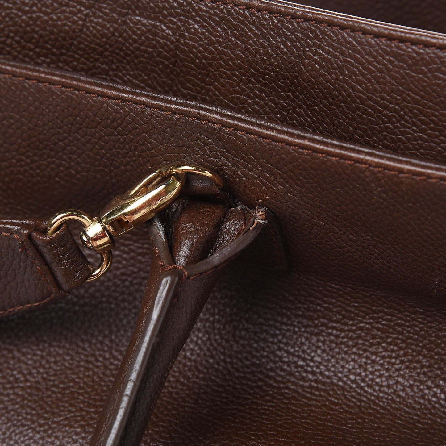 Calfskin Cerf Executive Shopper Tote Brown
