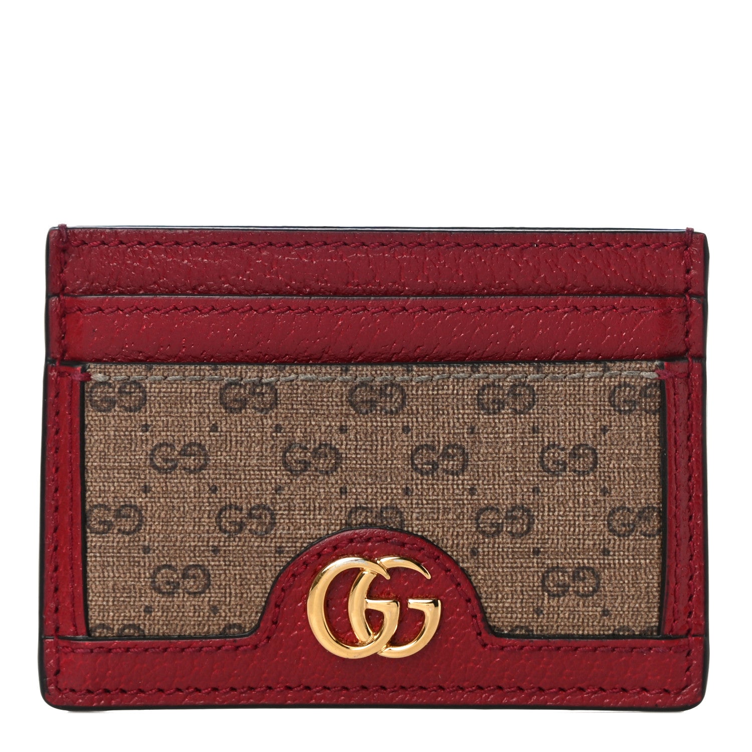 Gucci X DORAEMON Mini Vintage GG Supreme Monogram Card Holder Beige Cherry Red 1 of 10