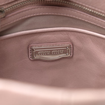 Miu Miu Vitello Lux Gathered Tote Mughetto 6 of 11