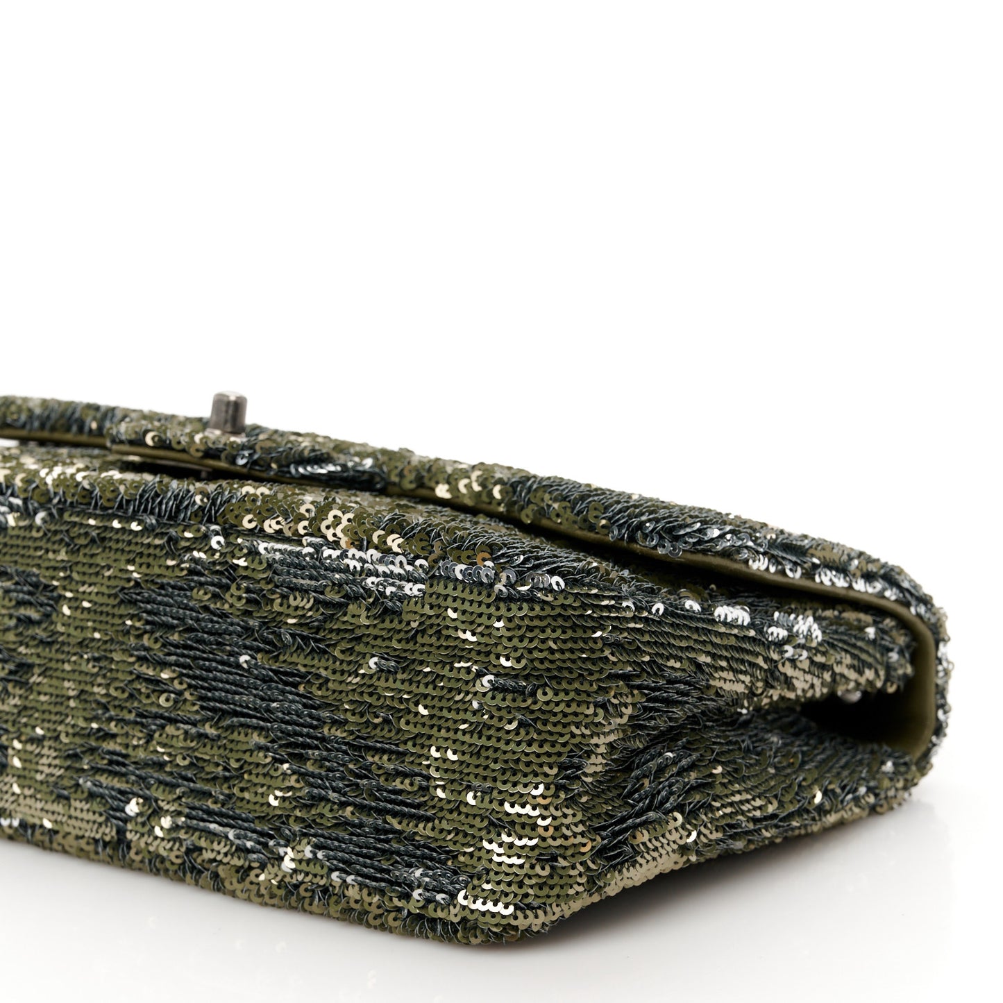 Sequin Coco Cuba Medium Single Flap Khaki