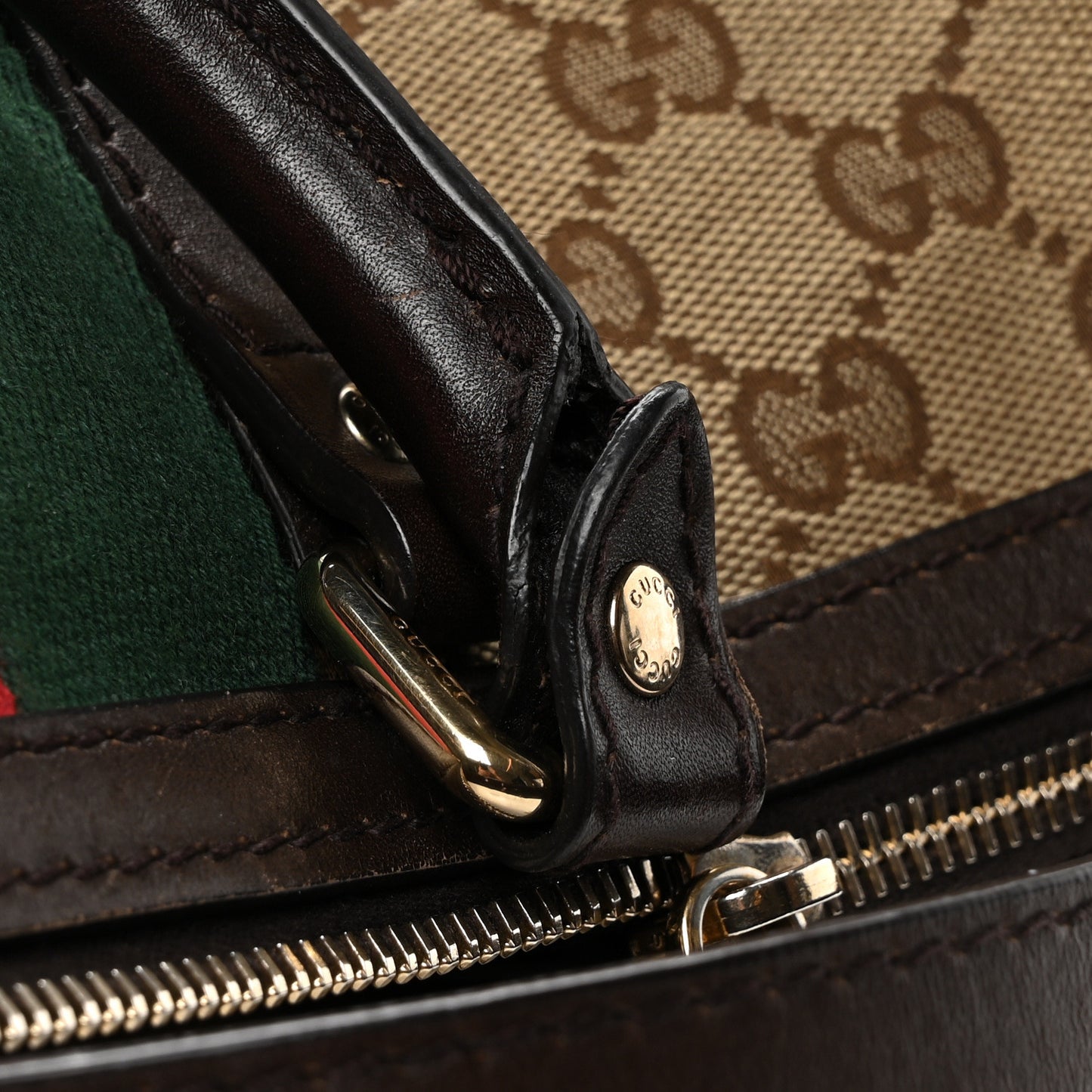 Monogram Vintage Web Medium Boston Dark Brown