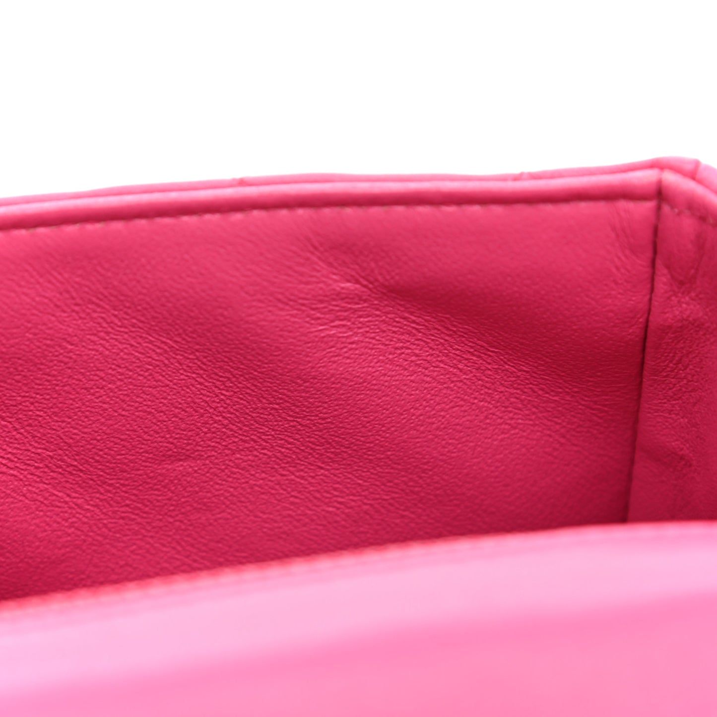 Lambskin Quilted Mini Rectangular Flap Fuchsia