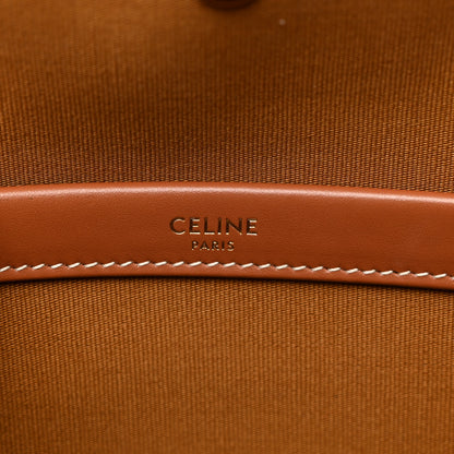 Celine Triomphe Canvas Calfskin Mini Horizontal Cabas White 6 of 9