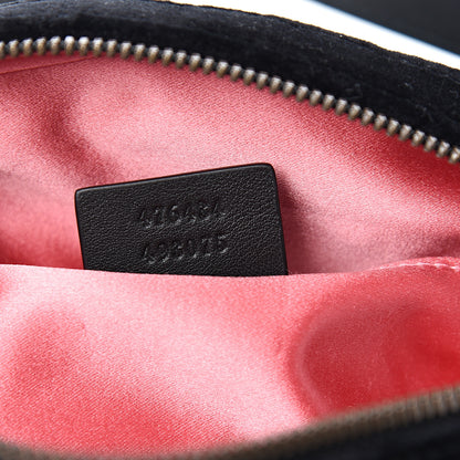 Gucci Velvet Matelasse GG Marmont Belt Bag 85 34 Black 6 of 8