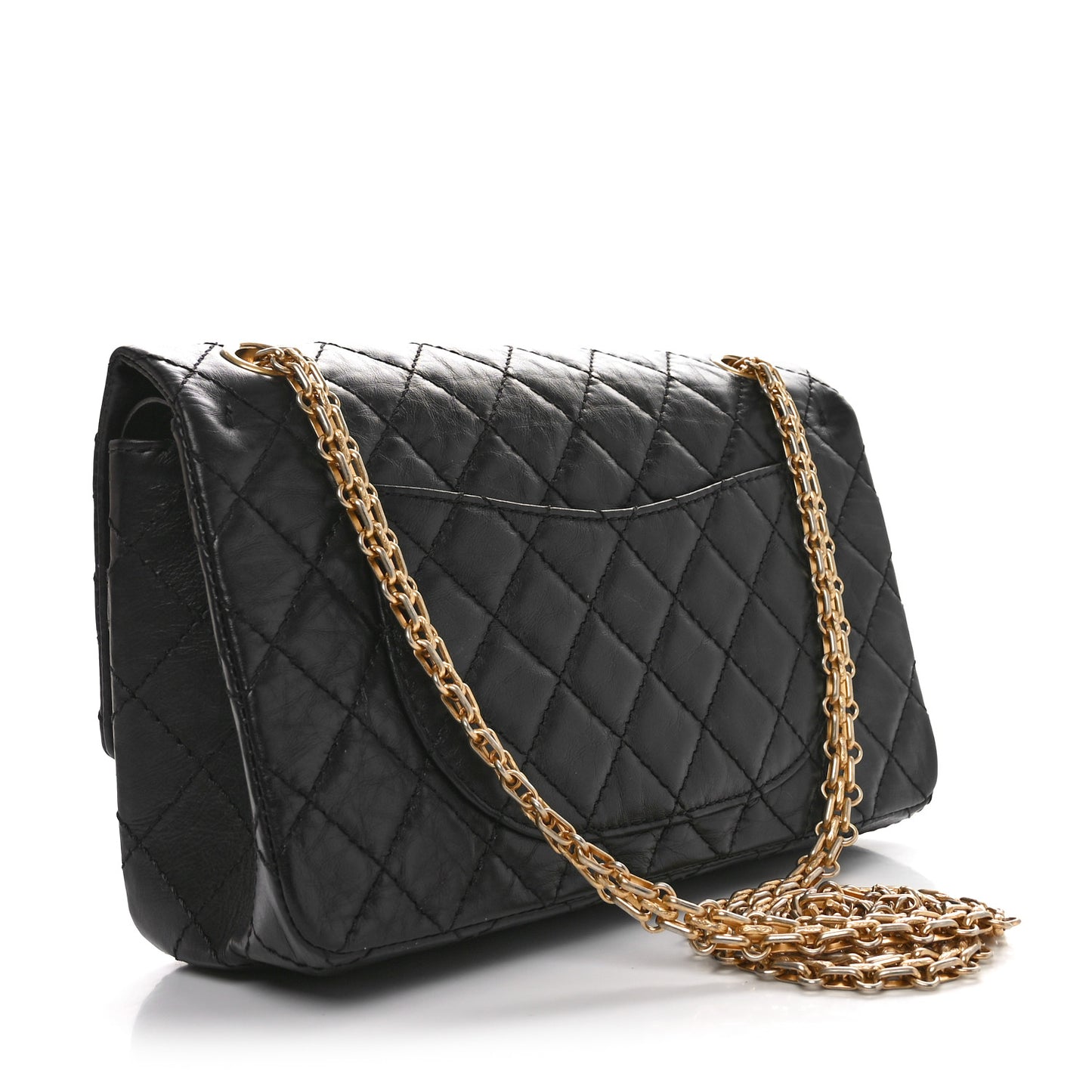 Aged Calfskin Quilted 2.55 Reissue 225 Flap Black