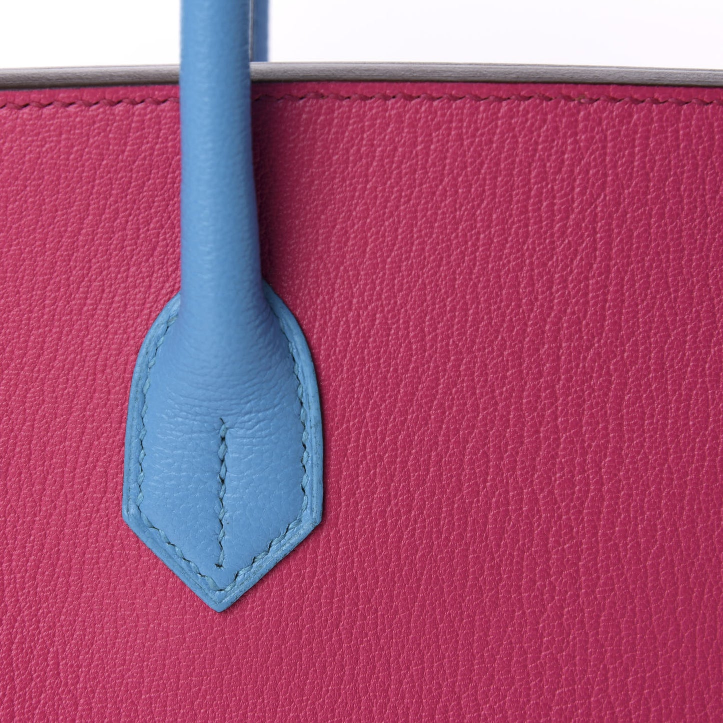 Chevre Mysore Horseshoe Birkin 30 Rose Shocking Celeste