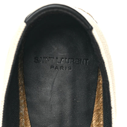 Saint Laurent Canvas Nappa Elba Light Logo Embroidered Espadrilles 42 Ecru 6 of 10