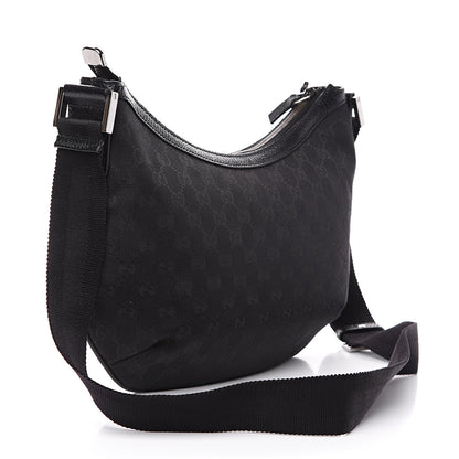 Gucci Monogram Medium Half Moon Hobo Black 2 of 12