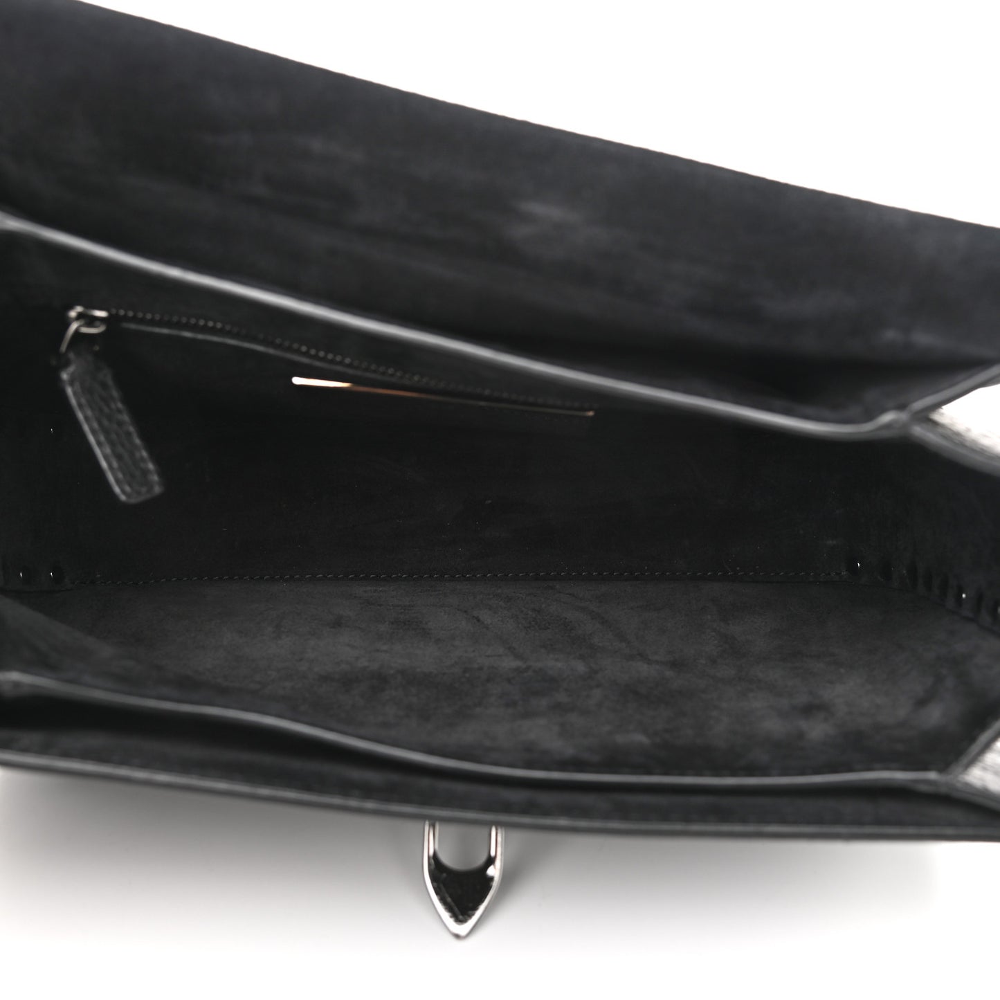 Pebbled Calfskin Onyx Medium Rockstud Rolling Flap Saddle Bag Black
