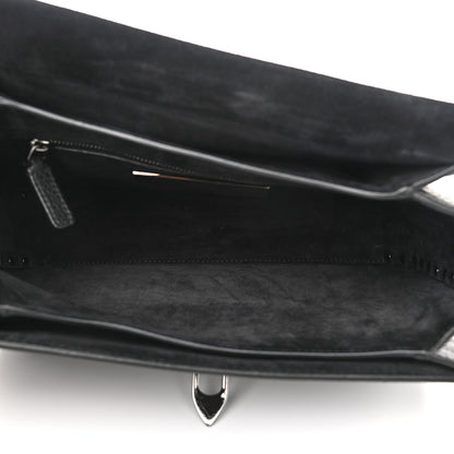 Valentino Garavani Pebbled Calfskin Onyx Medium Rockstud Rolling Flap Saddle Bag Black 5 of 9