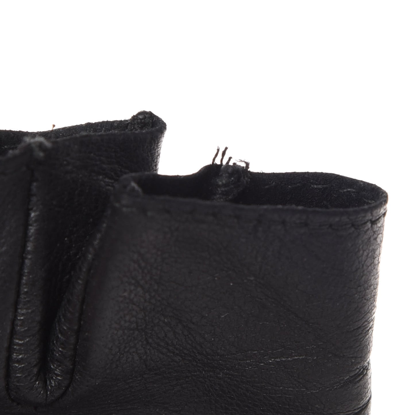Lambskin Fingerless Chain CC Gloves 7.5 Black