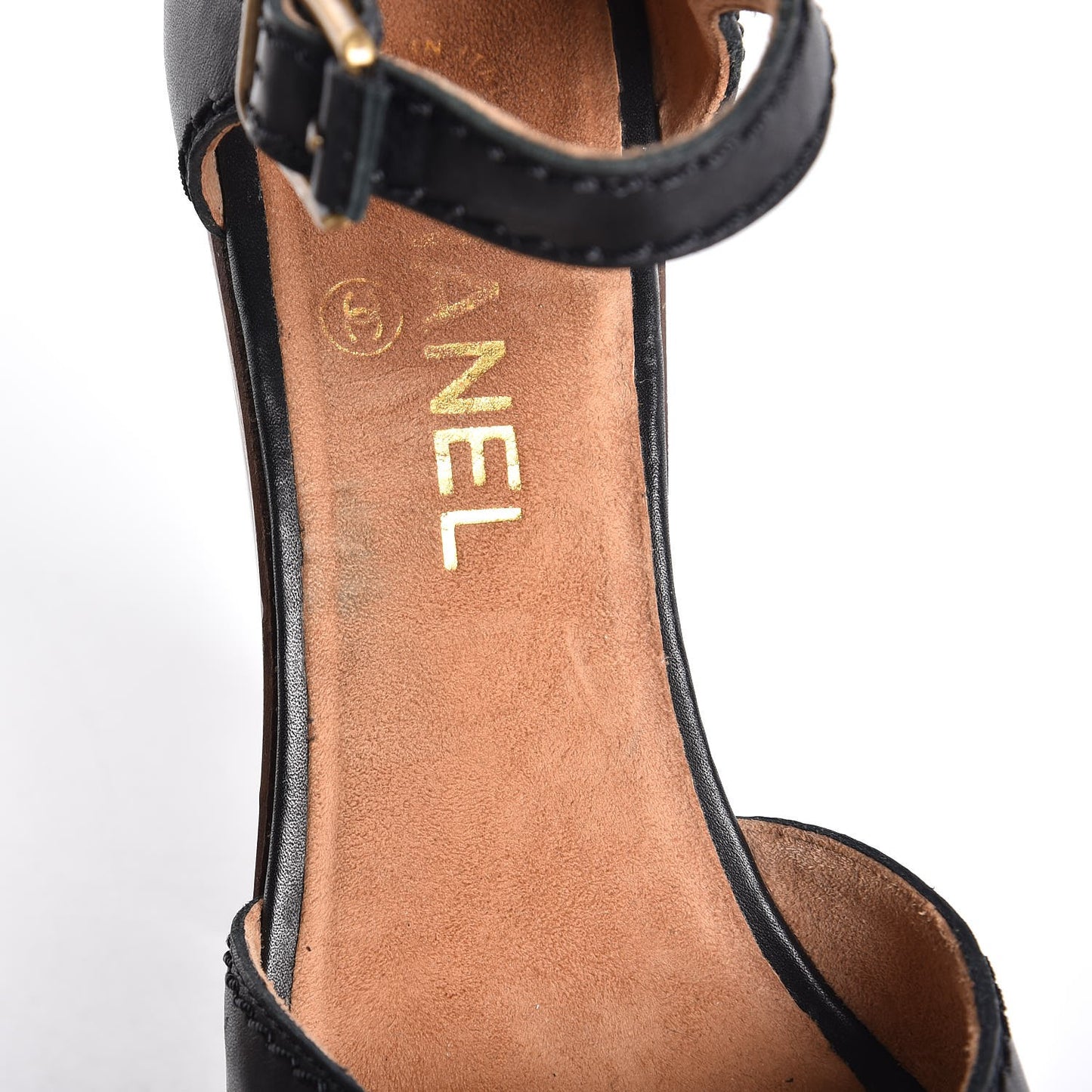 Calfskin CC Platform Heels 36.5 Black