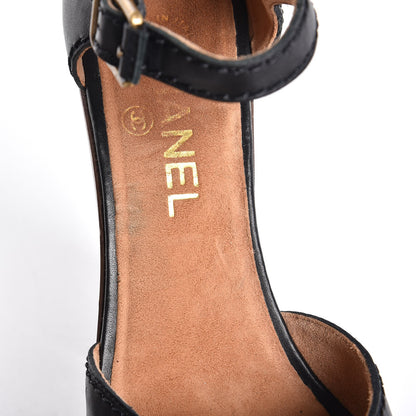 Chanel Calfskin CC Platform Heels 36.5 Black 13 of 19