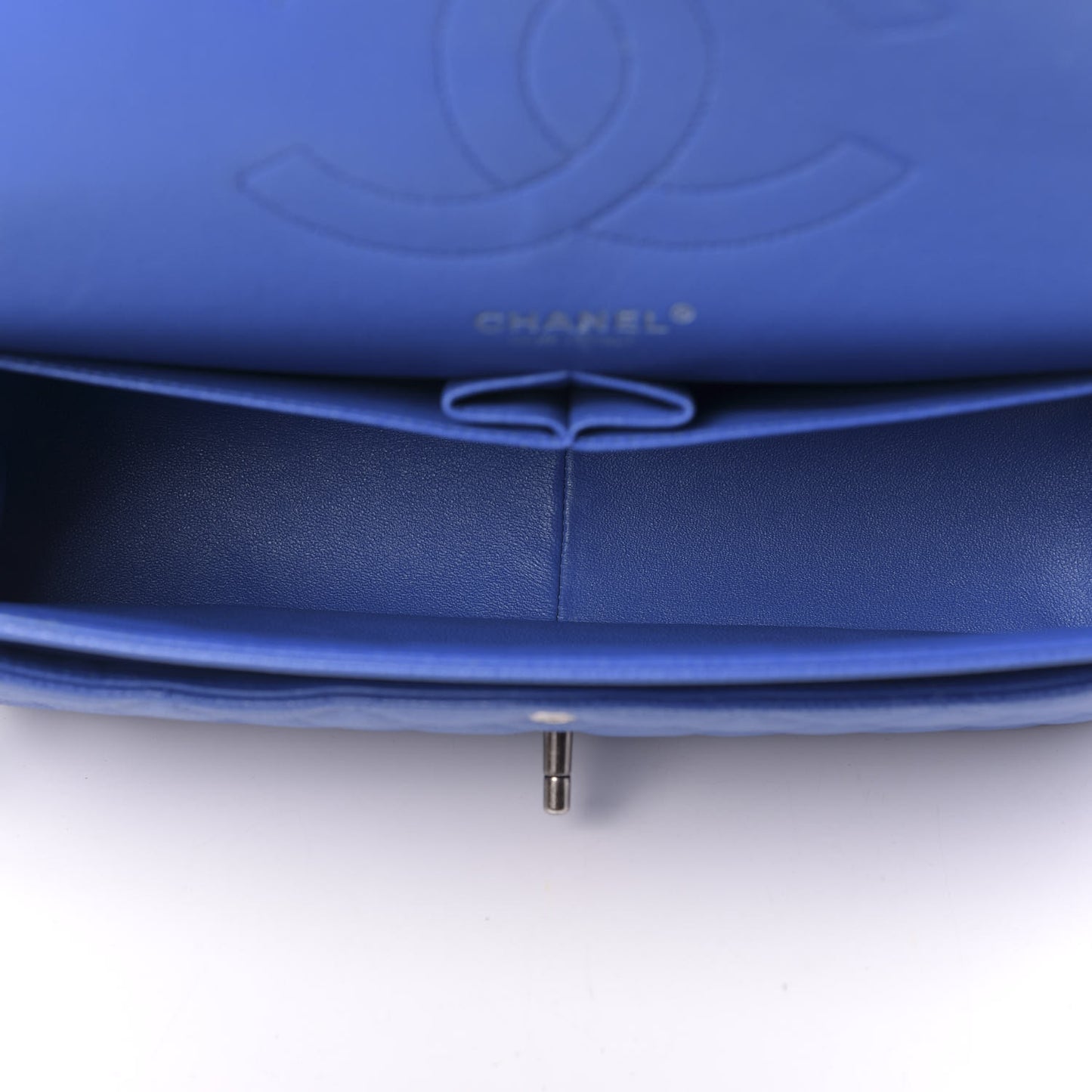 Caviar Quilted Jumbo Double Flap Blue