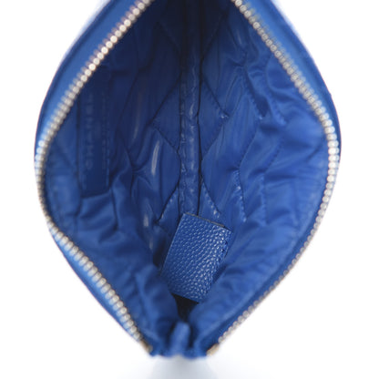 Chanel Caviar Chevron Quilted Small Cosmetic Case Blue 5 of 8