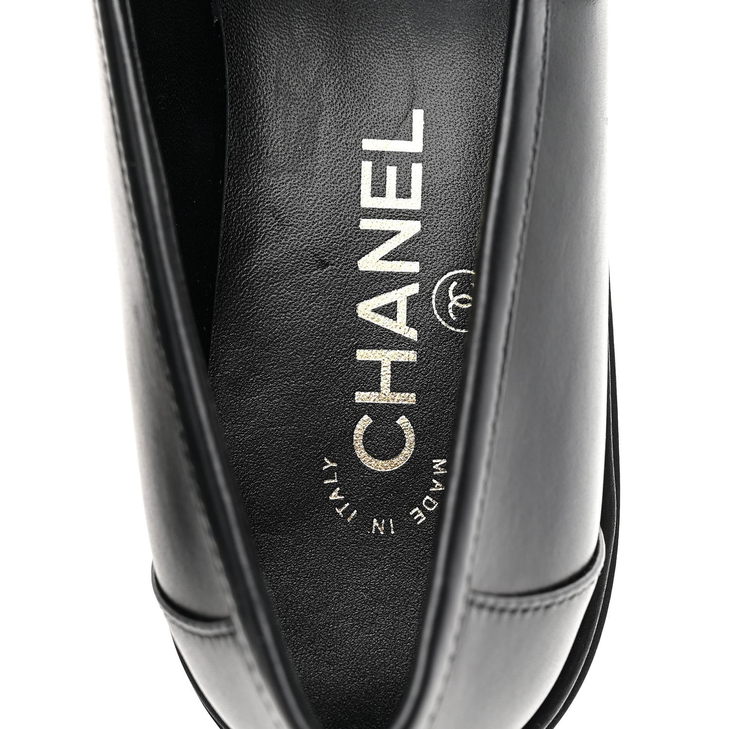 Calfskin CC Turnlock Moccasin Loafers 40 Black