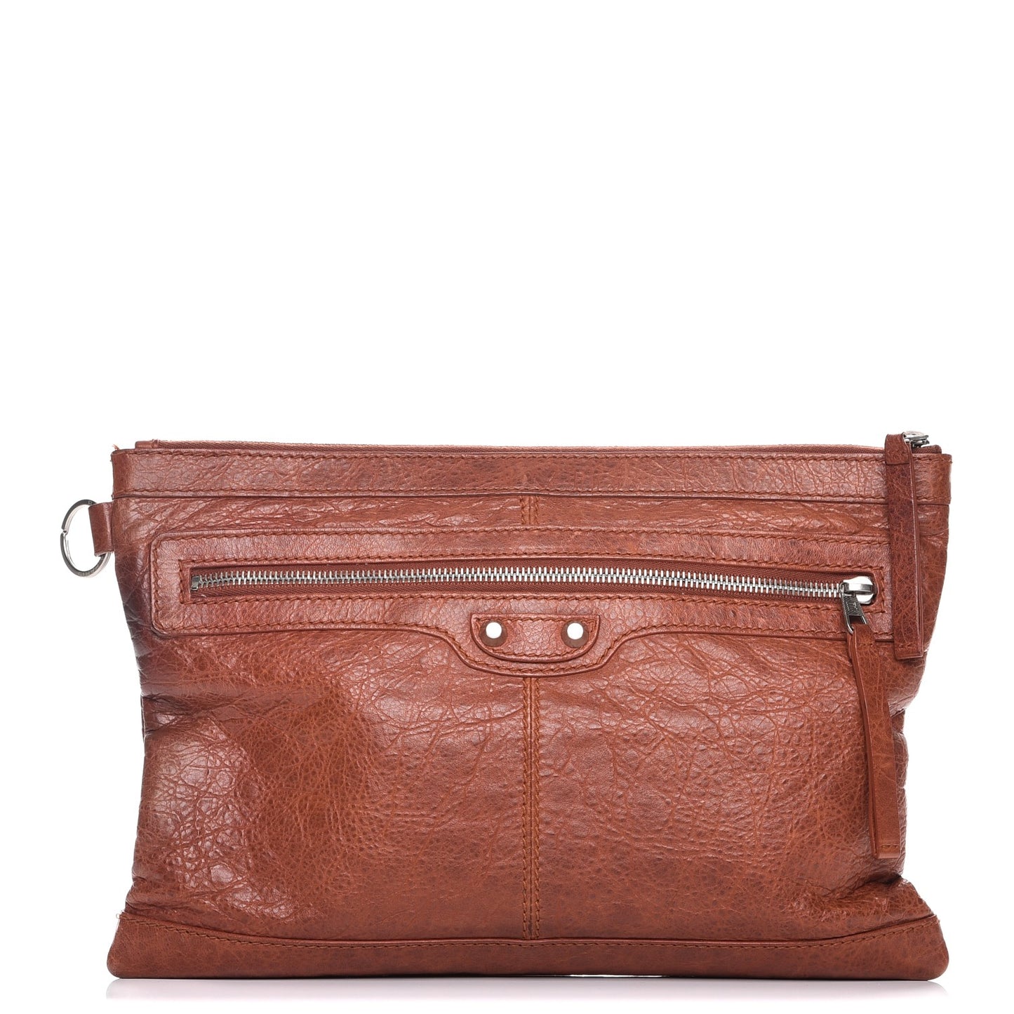 Agneau Arena Classic Hardware Medium Clip Brown