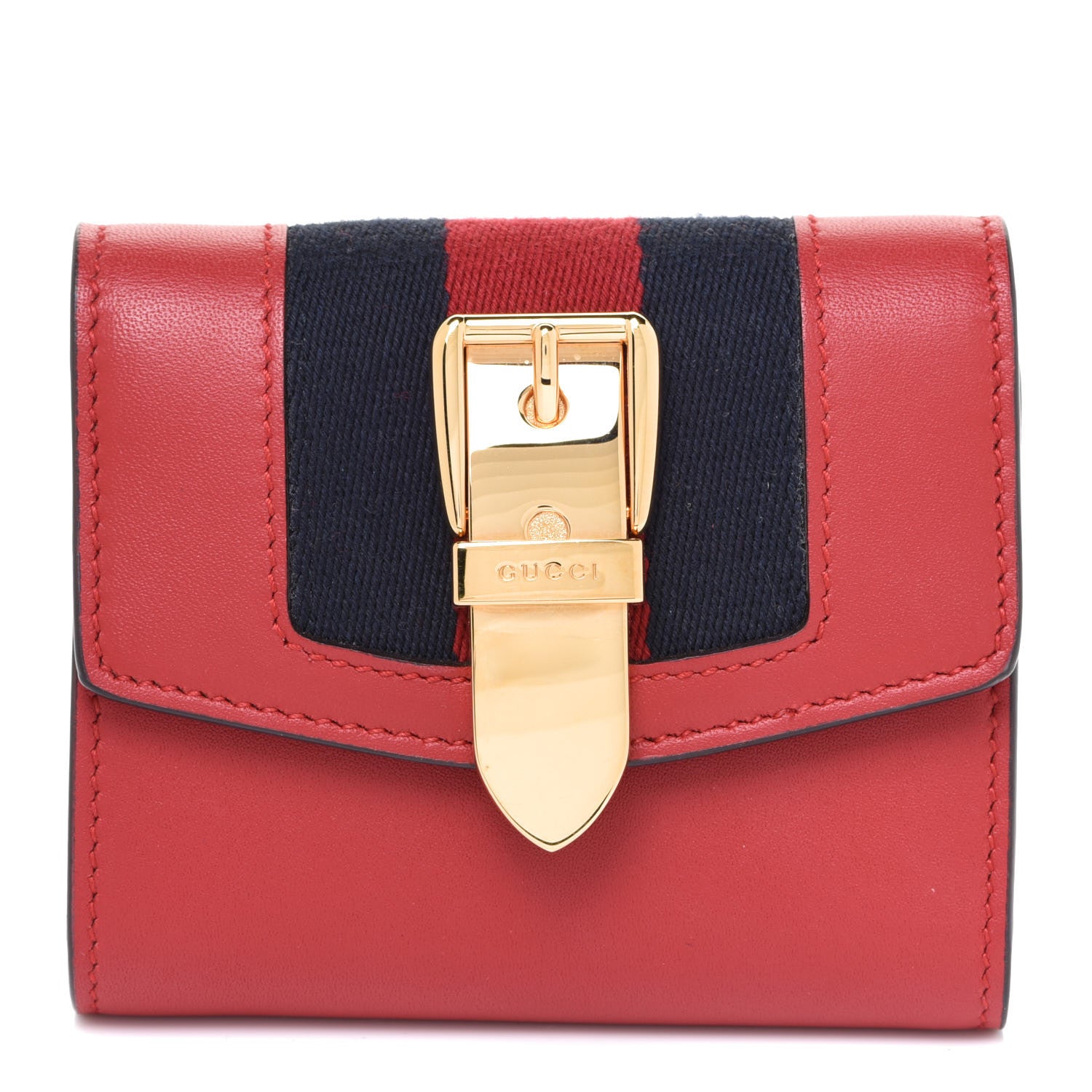 Gucci Calfskin Sylvie Wallet Hibiscus Red 1 of 7