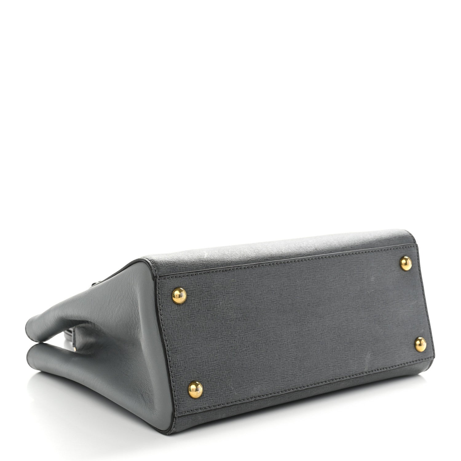 Fendi Vitello Elite Petite 2Jours Tote Grigio Grigio Chiaro 4 of 14