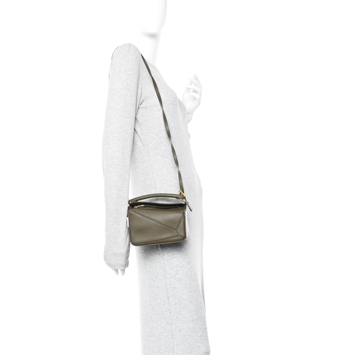 Loewe Calfskin Mini Puzzle Bag Khaki Green 1889826 – FASHIONPHILE