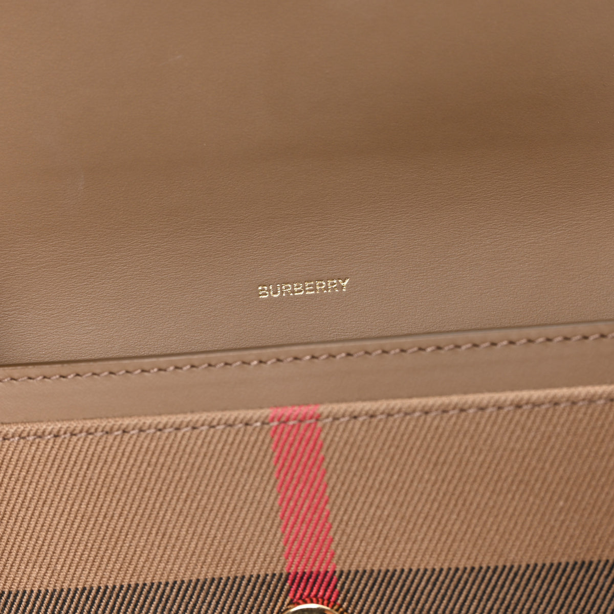 Burberry House Check Grain Calfskin Halton Wallet Tan 6 of 7