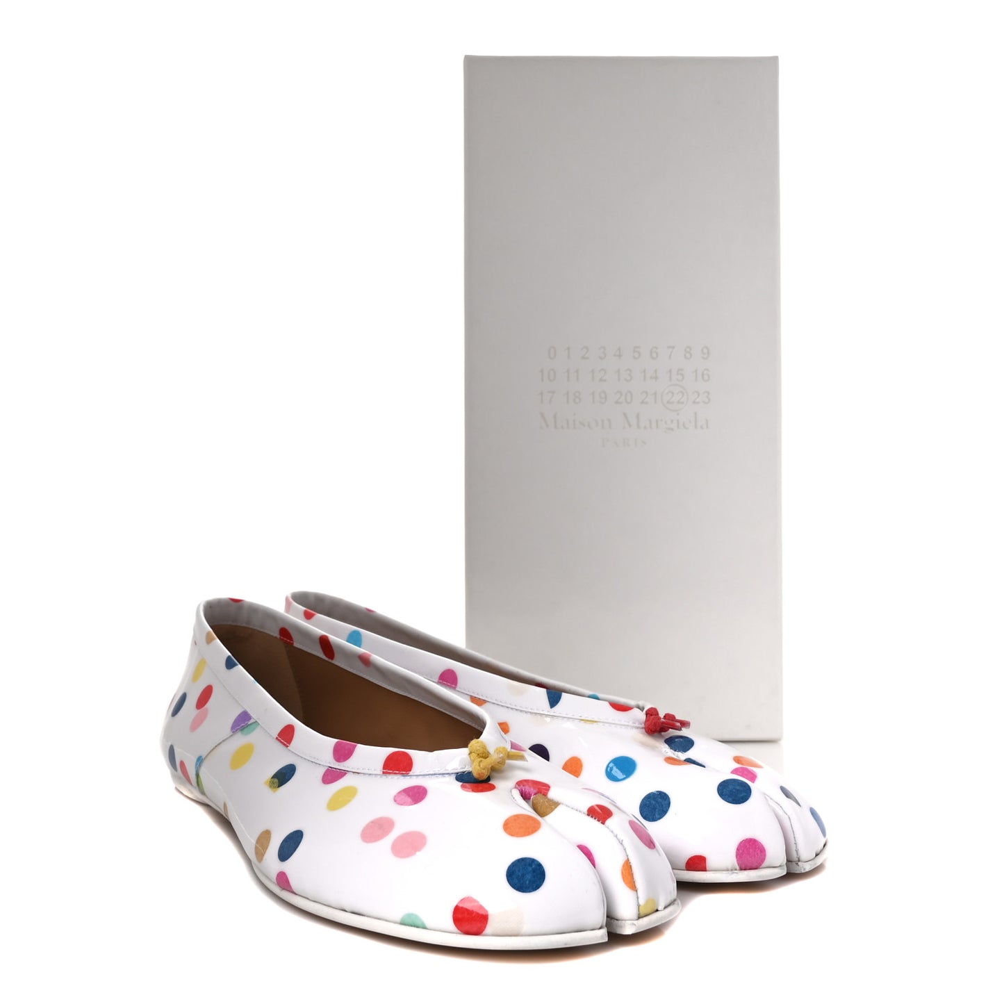 Coated Canvas Confetti Printed New Ballerina Flats 39 White Multicolor