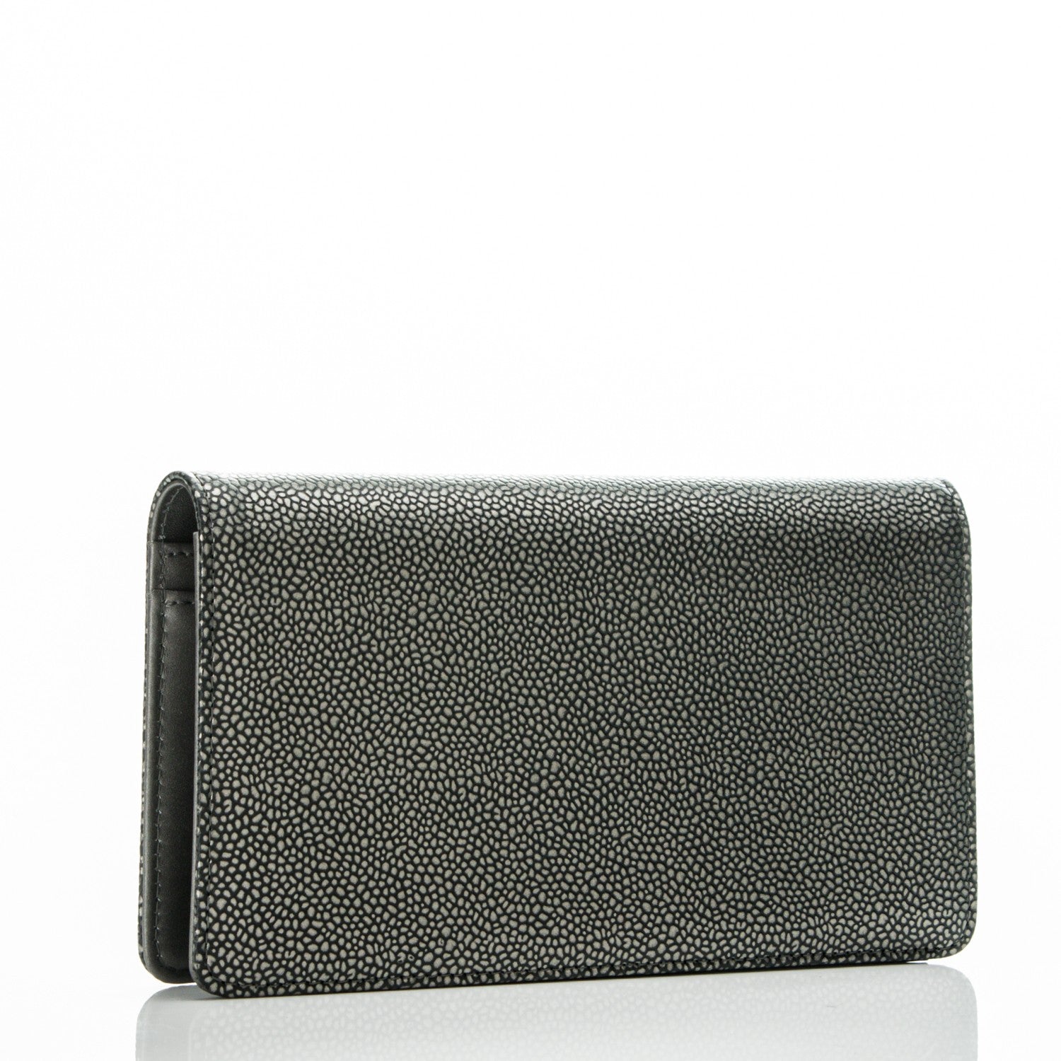 Chanel Metallic Caviar Timeless CC Yen Wallet Dark Silver 3 of 8
