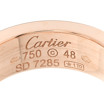 Cartier 18K Pink Gold 3 Diamond 5.5mm LOVE Ring 48 4.5 4 of 4