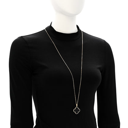 Van Cleef & Arpels 18K Yellow Gold Black Onyx Magic Alhambra Pendant Necklace 2 of 6