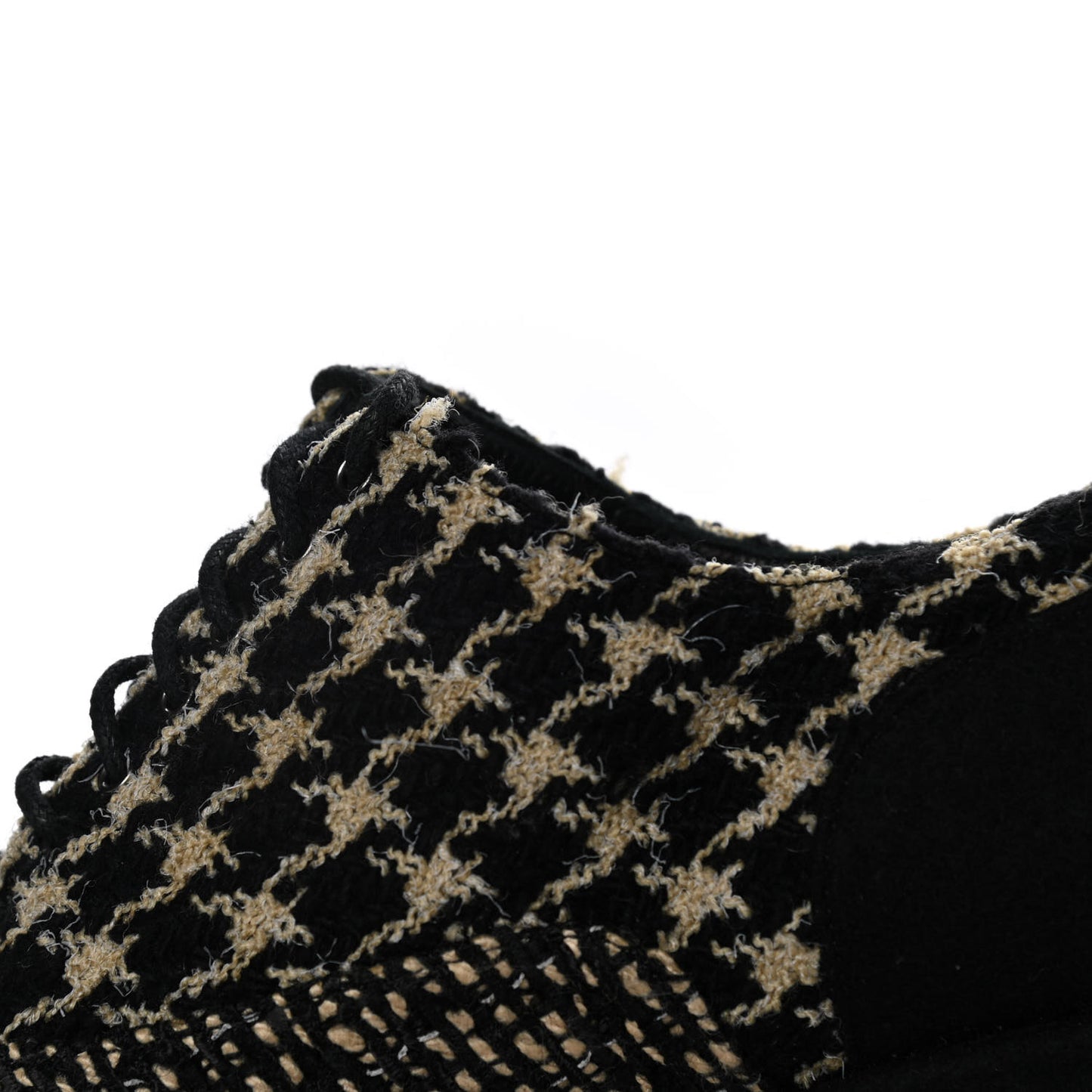 Tweed Lace Up Platform Oxfords 37 Black Multicolor